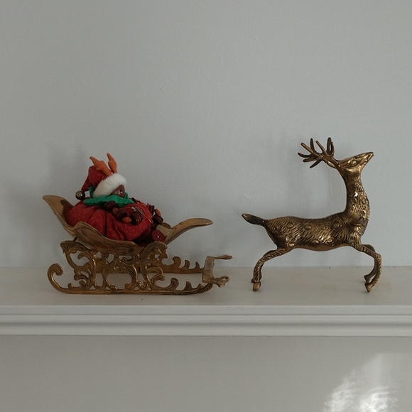 CR FOLK ART One-of-a-Kind Button Reindeer Baby - Picture 8 of 8